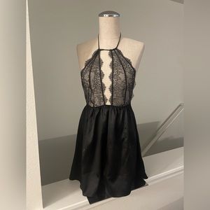 Black Lace Halter Lingerie Babydoll Victoria’s Secret